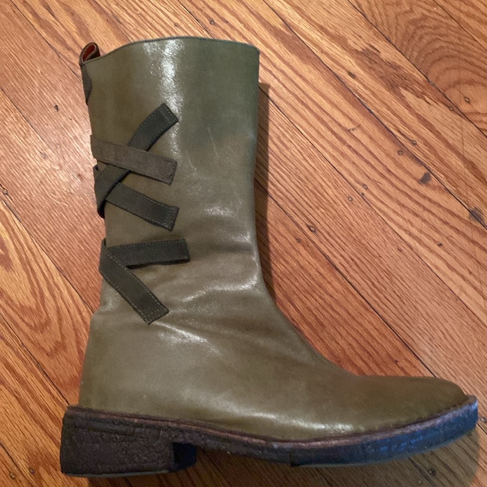 miz mooz utrecht 36 green leather calf boots